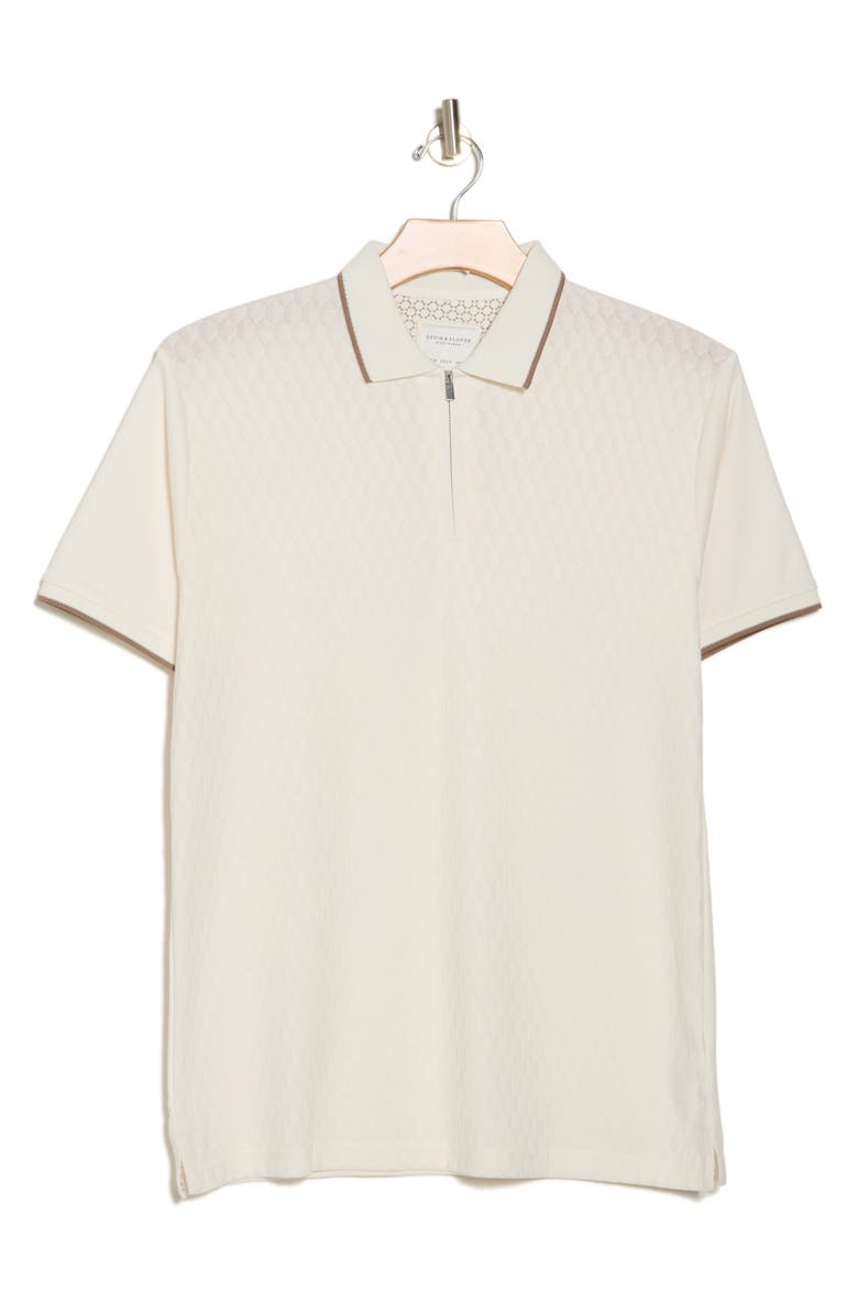 DENIM AND FLOWER Zip Tipped Knit Polo, Alternate, color, 