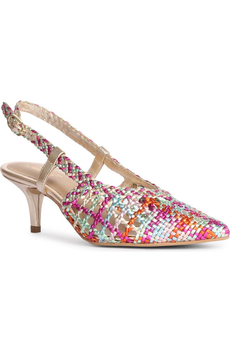 SAINT G Abril Metallic Woven Slingback Pump, Main, color, Rainbow