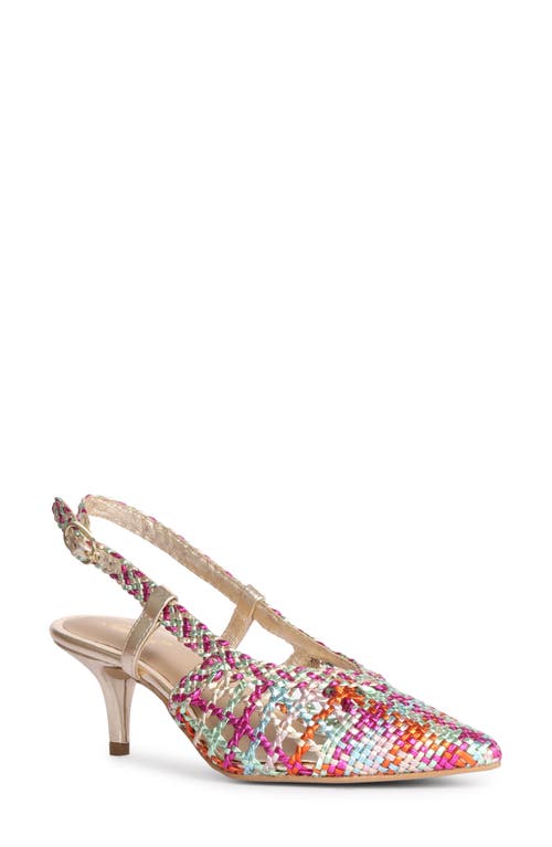 Saint G Abril Metallic Woven Slingback Pump In Rainbow