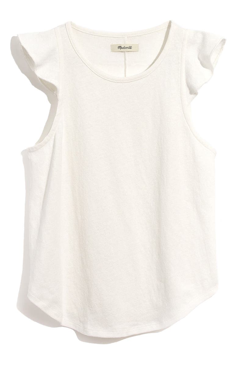 Madewell Ruffle Sleeve Tank, Alternate, color, 