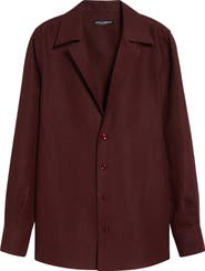 Dolce&Gabbana Deep V Linen Button-Up Shirt
