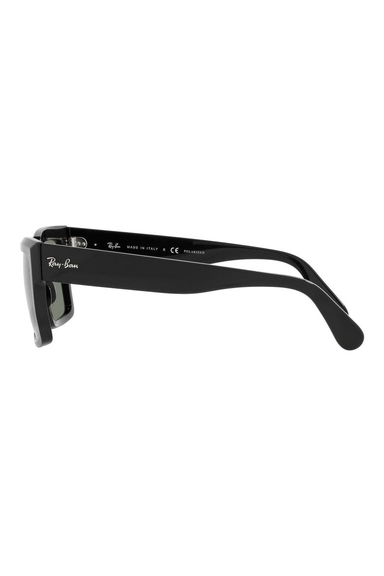 Inverness 54mm Polarized Pillow Sunglasses, Alternate, color, BLACK / POLARIZED GREEN