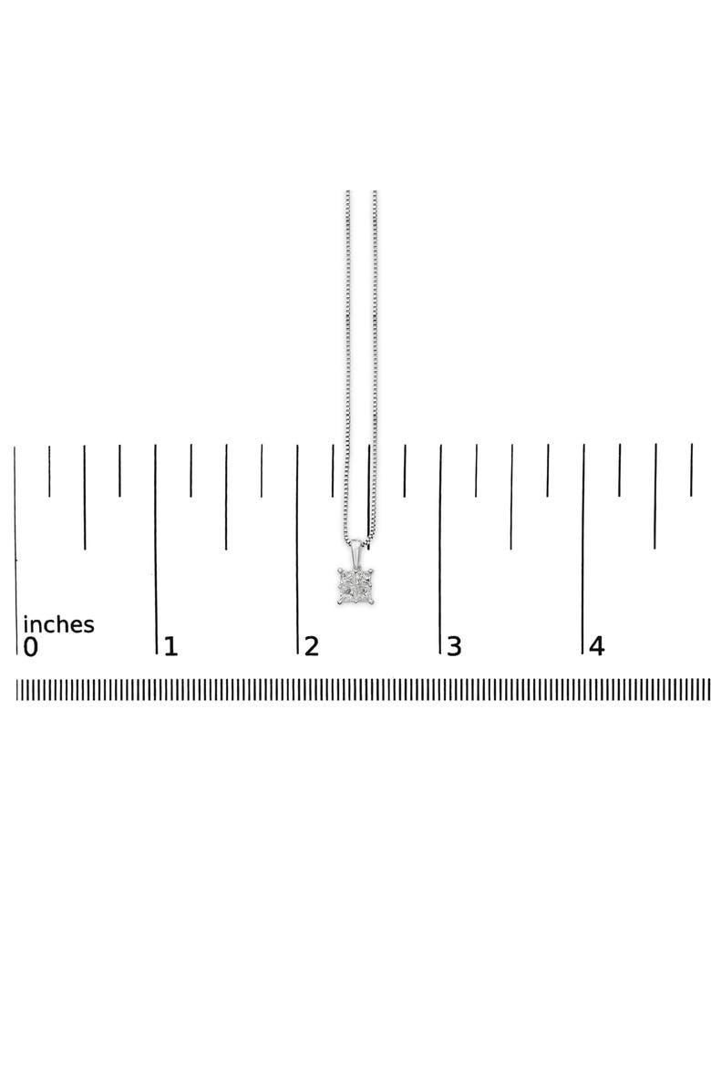 Haus of Brilliance Sterling Silver 1/2 Cttw Princess-Cut Diamond 4 Stone Pendant Necklace, Alternate, color, Silver