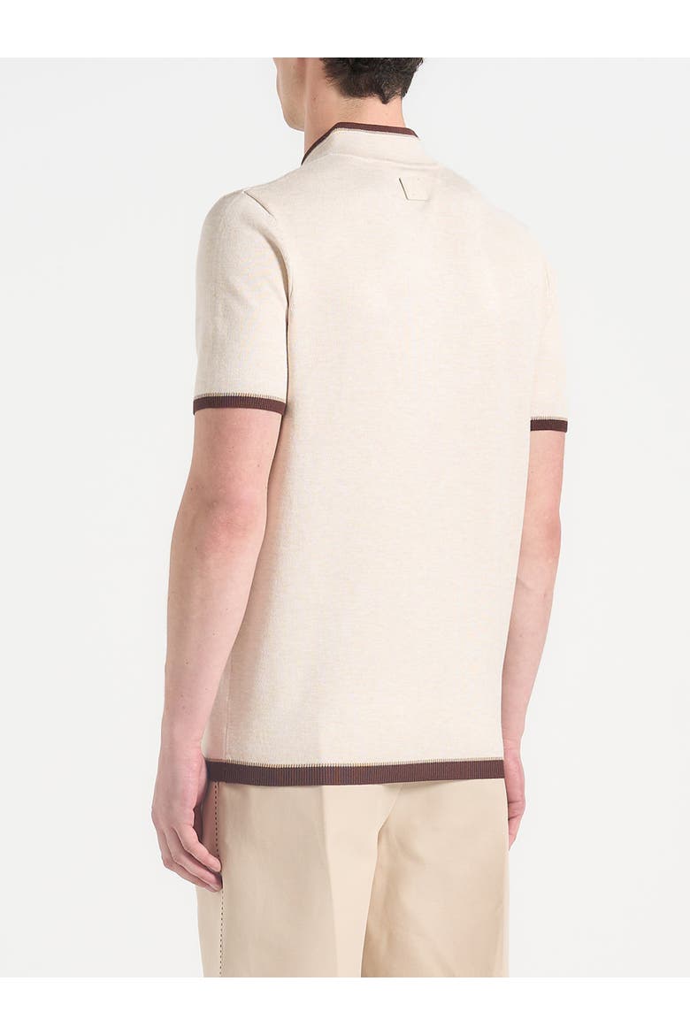 Clement Crew Neck Zip Polo Shirt, Alternate, color, Cream