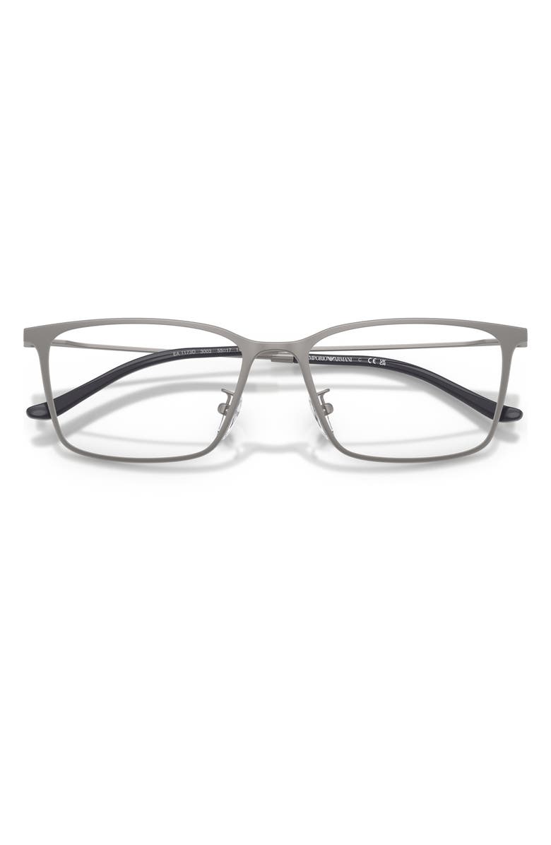 Emporio Armani 55mm Pillow Optical Glasses, Alternate, color, Matte Gunmetal / Demo Lens