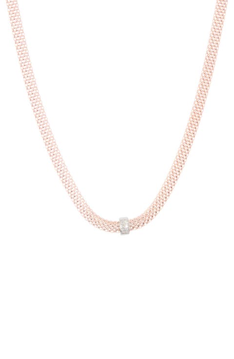 18K Vermeil Plated Sterling Silver Mesh Necklace