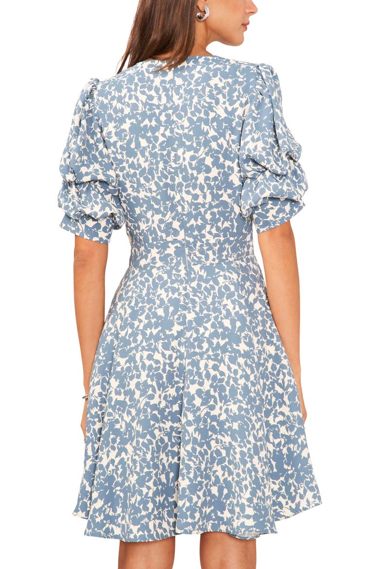 Tiered Puff Sleeve Dress, Alternate, color, BLUESTONE