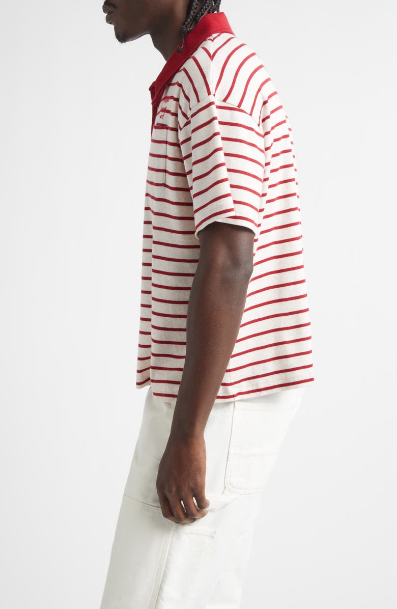 STOCKHOLM SURFBOARD CLUB Stripe Organic Cotton Pocket Polo, Alternate, color, Red Stripe