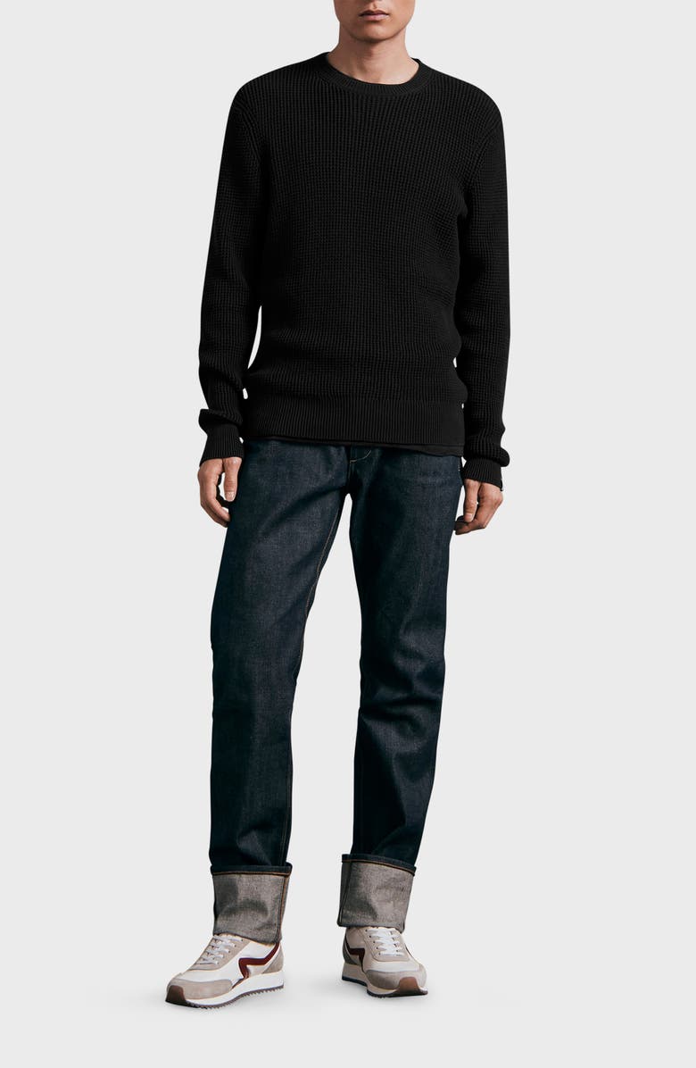 rag & bone ICONS Dexter Waffle Knit Crewneck Cotton Sweater, Alternate, color, 