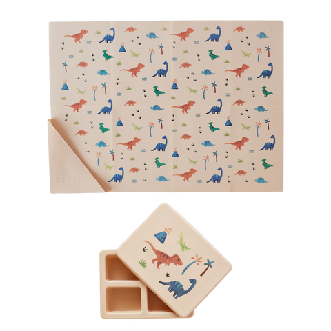 Silicone Mini Bento Box and Foldable Placemat