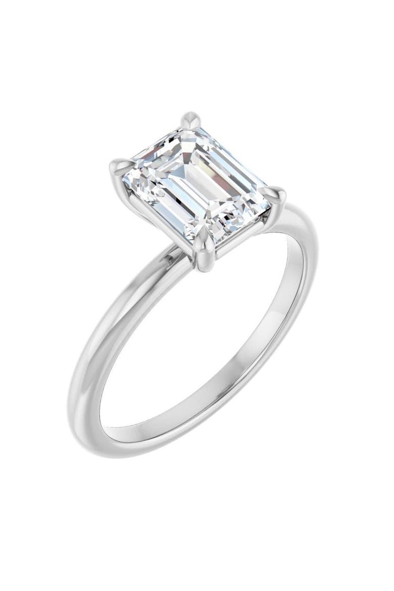 1 3/4 CT Lab-Grown Emerald Diamond Solitaire Ring in 14K Gold, Alternate, color, White