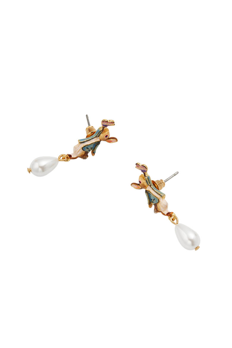 x Peter Rabbit Butterfly Pearl Drop Earrings, Alternate, color, Gold
