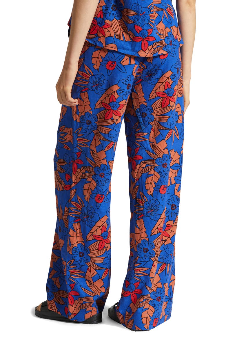 Brixton Mercado Floral Wide Leg Linen Blend Pants, Alternate, color, 