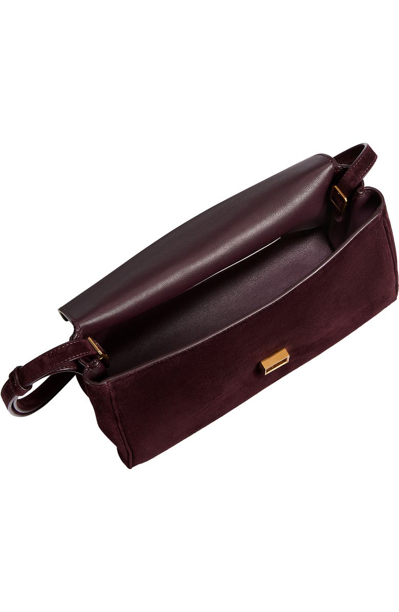 Khaite Audrey Suede Crossbody Bag, Alternate, color, Eggplant