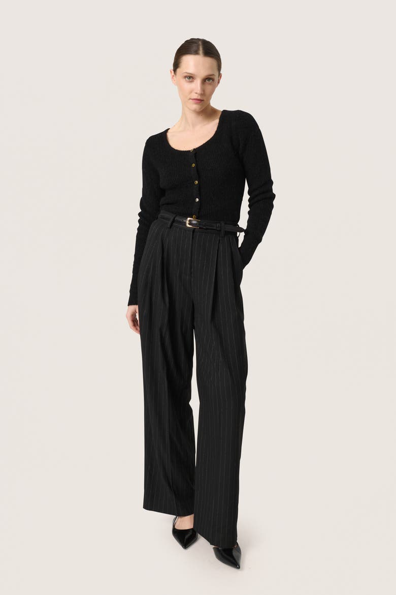 Sltuesday Slim Fit Button Cardigan, Alternate, color, Black