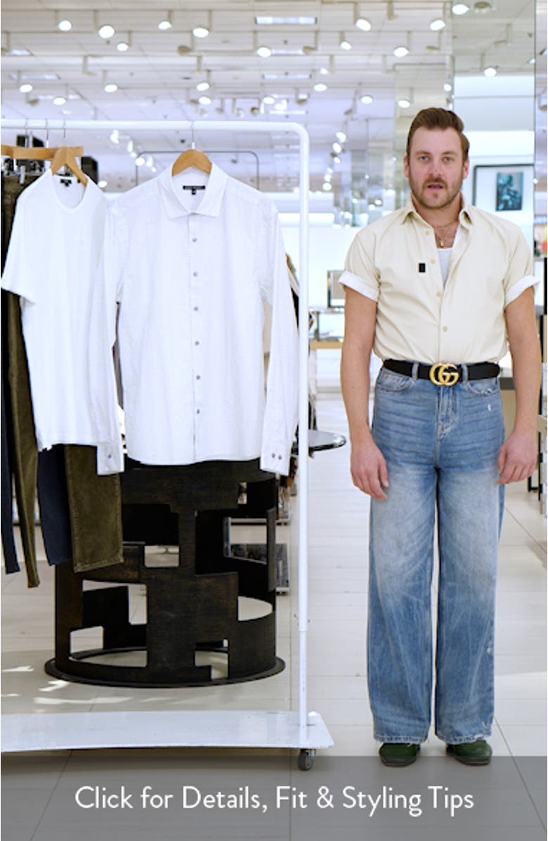 Evender Microdot Print Button-Up Shirt, sales video thumbnail