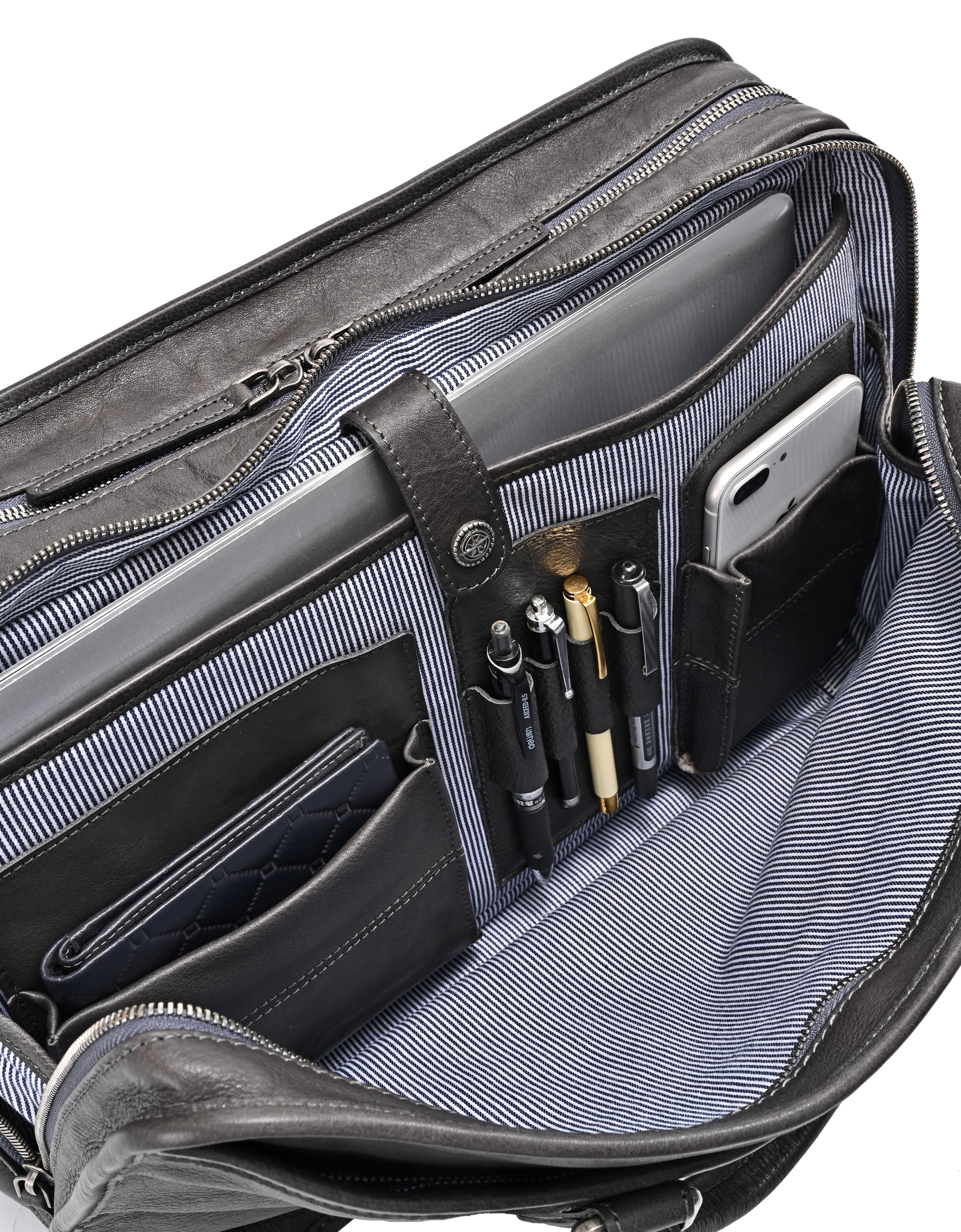 Speedwell Genuine Leather Structured Heritage Briefcase, Alternate, color, Slate