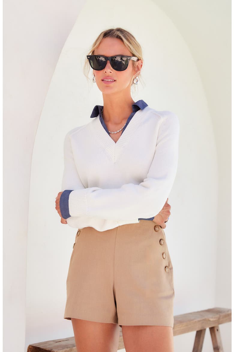 Button Pocket Stretch Cotton Twill Shorts, Alternate, color, KHAKI