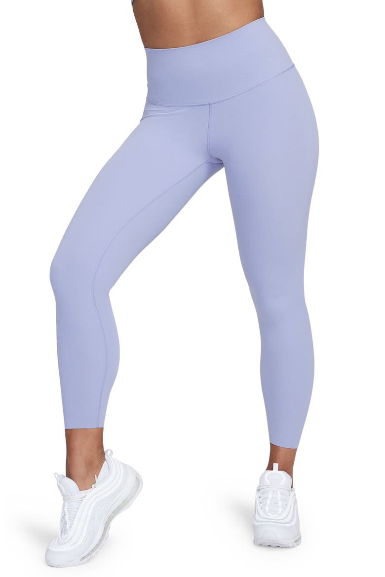 Zenvy Gentle-Support High-Waisted 7/8 Leggings, Main, color, INDGHZ/ BLACK