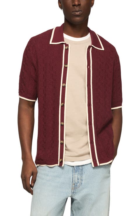 Tipped Short Sleeve Cardigan
