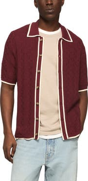 Lucky Brand Tipped Short Sleeve Cardigan