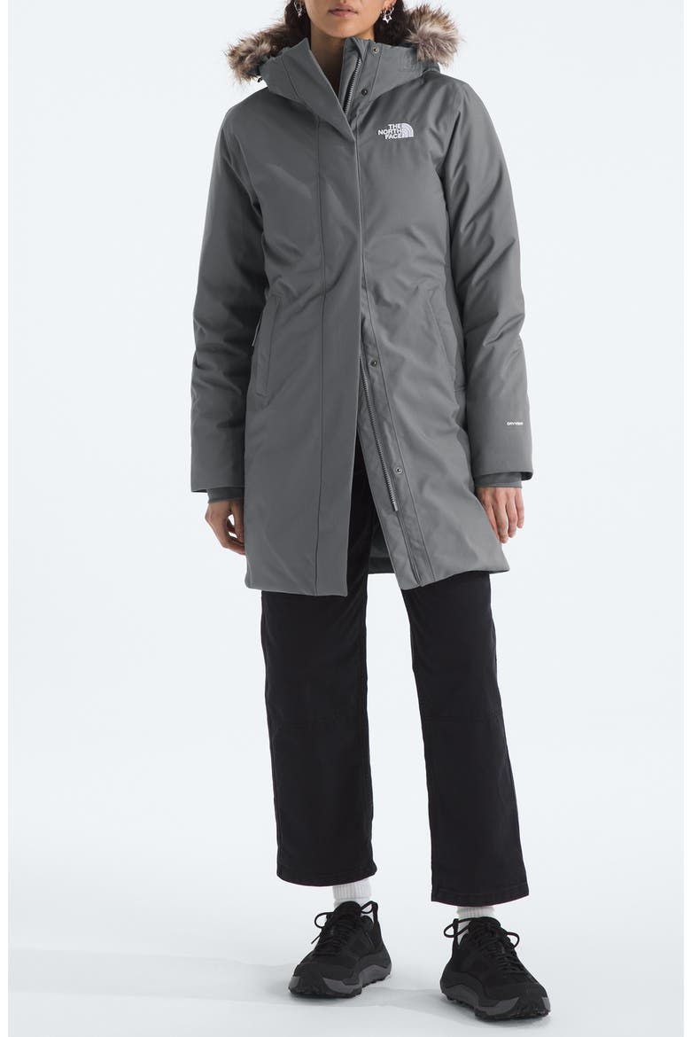 Arctic Waterproof 600-Fill-Power Down Parka with Faux Fur Trim, Main, color, SMOKED PEARL