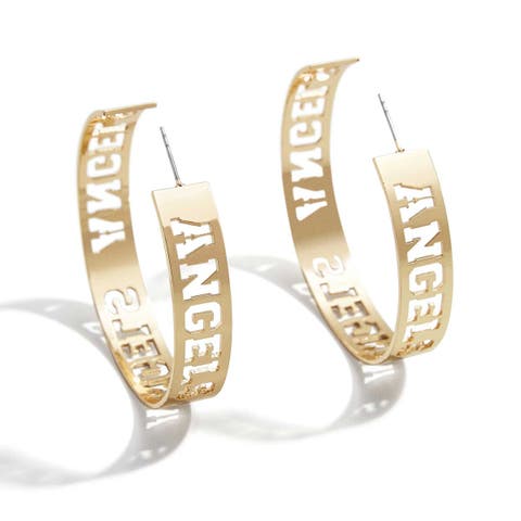 x Baublebar Los Angeles Angels Large Cutout Hoop Earrings