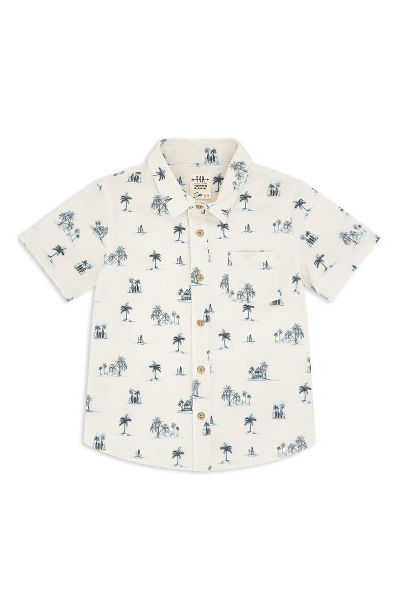 Feather 4 Arrow Kids' Aloha Short Sleeve Button-Up Shirt, Main, color, Natural