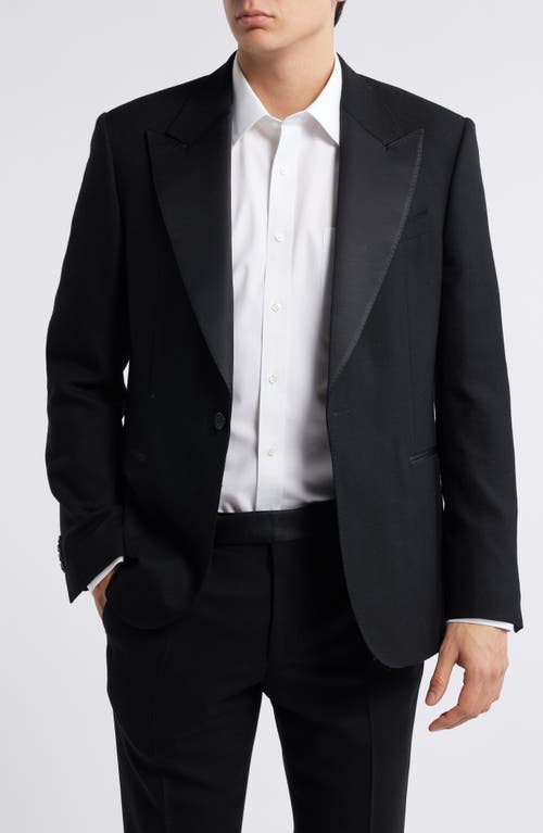 Zanella Winston Peaked Lapel Black Wool Tuxedo In Black