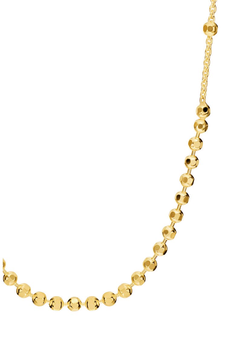 Diamond-Cut Beaded Necklace, Alternate, color, GOLD