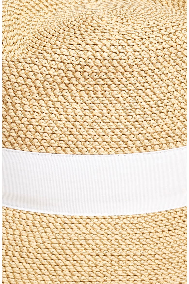 Classic Squishee® Straw Packable Fedora Sun Hat, Alternate, color, PEANUT/ WHITE
