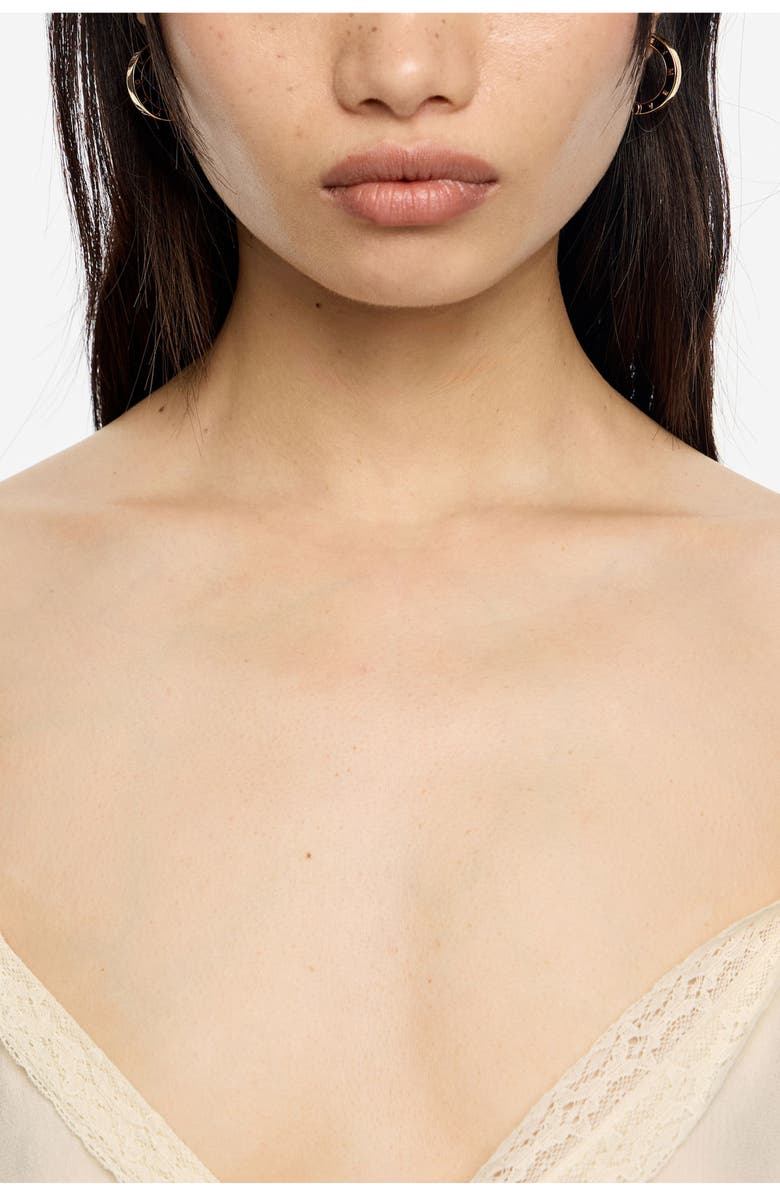 Bimba y Lola Logo Hoop Earrings, Alternate, color, Black