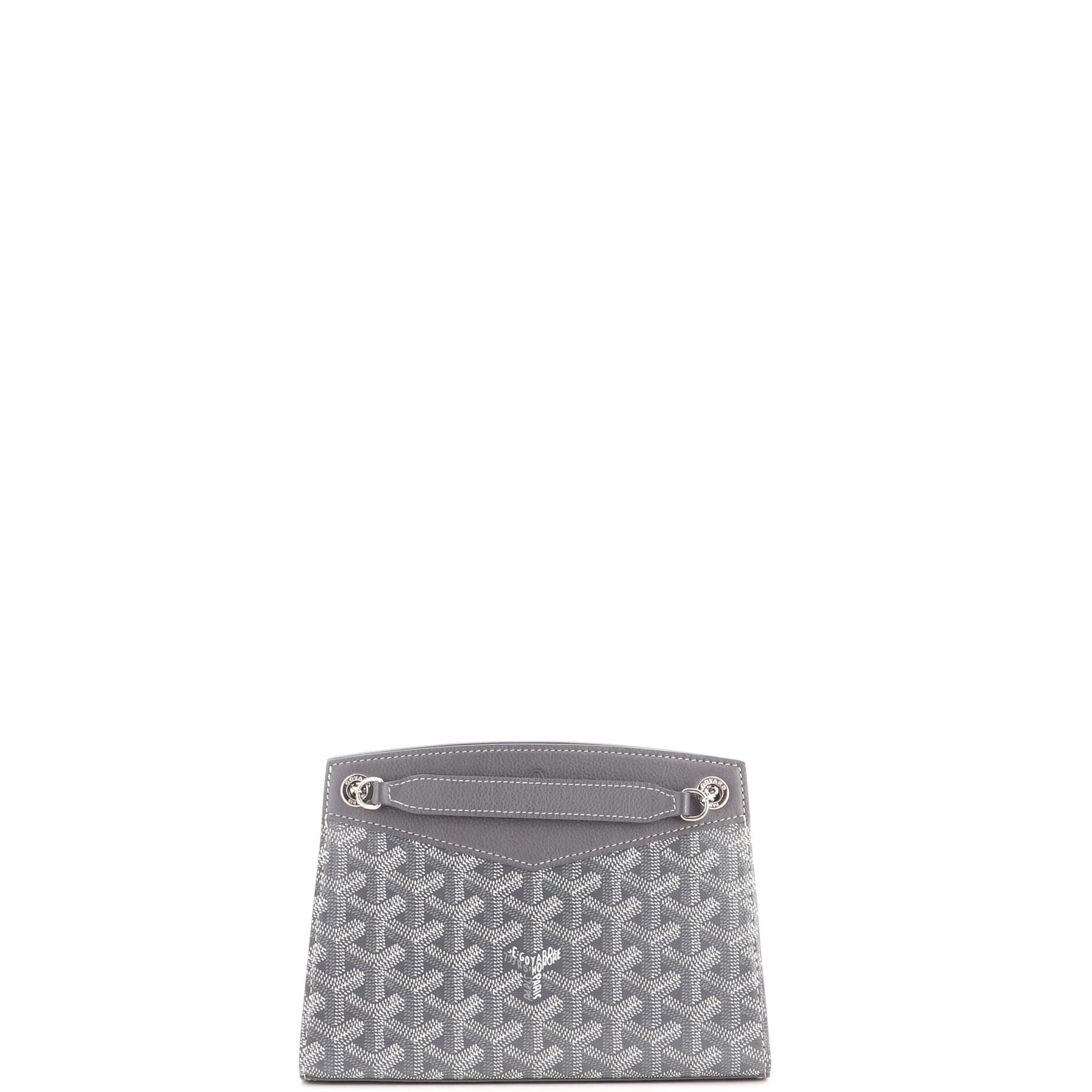 Structured Rouette Chain Shoulder Bag Coated Canvas Mini, Alternate, color, Grey