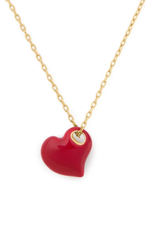 puffy heart pendant necklace