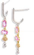 Meira T 14k Gold Pink Sapphire & Diamond Drop Earrings