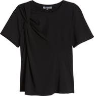 Wit & Wisdom Twist Front Stretch Cotton Modal T-Shirt