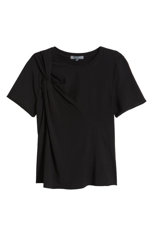 Wit & Wisdom Twist Front Stretch Cotton Modal T-shirt In Black