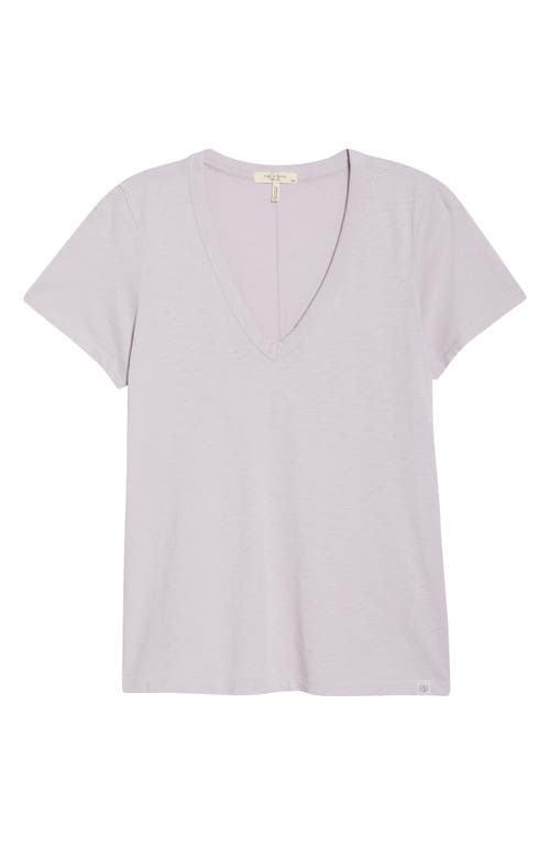 Rag & Bone The Vee Slub Cotton T-shirt In Purple