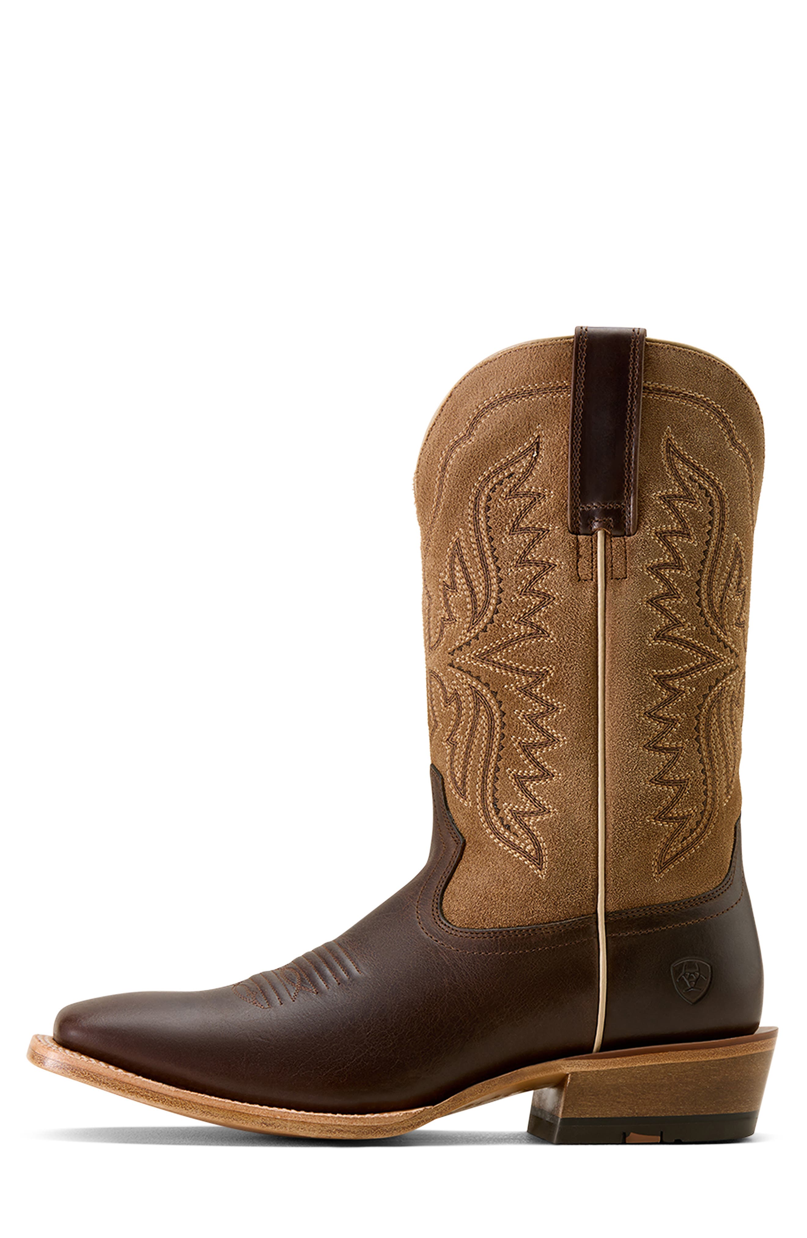Ariat Preston Wide Square Toe Cowboy Boot, Alternate, color, Brown