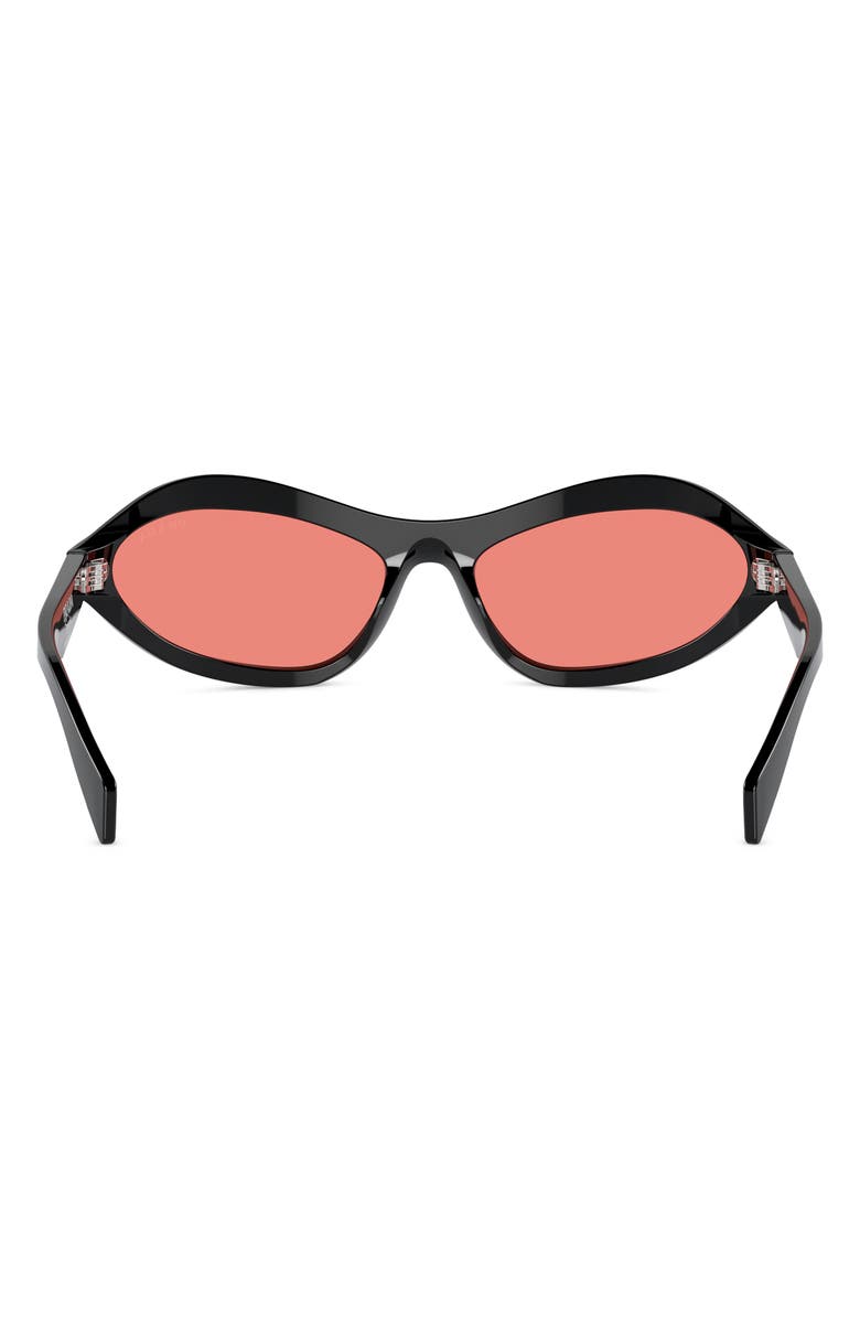 Prada 63mm Oversize Oval Sunglasses, Alternate, color, Black