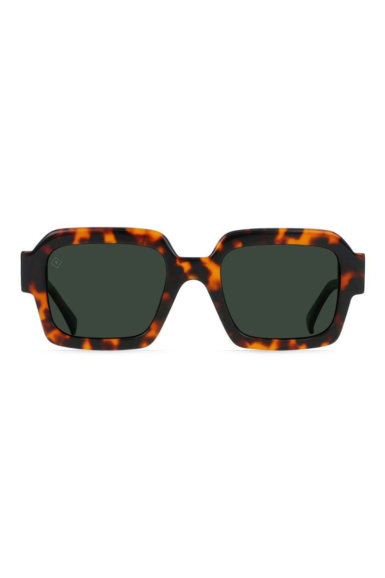 Mystiq 52mm Polarized Square Sunglasses, Main, color, HURU / GREEN POLAR
