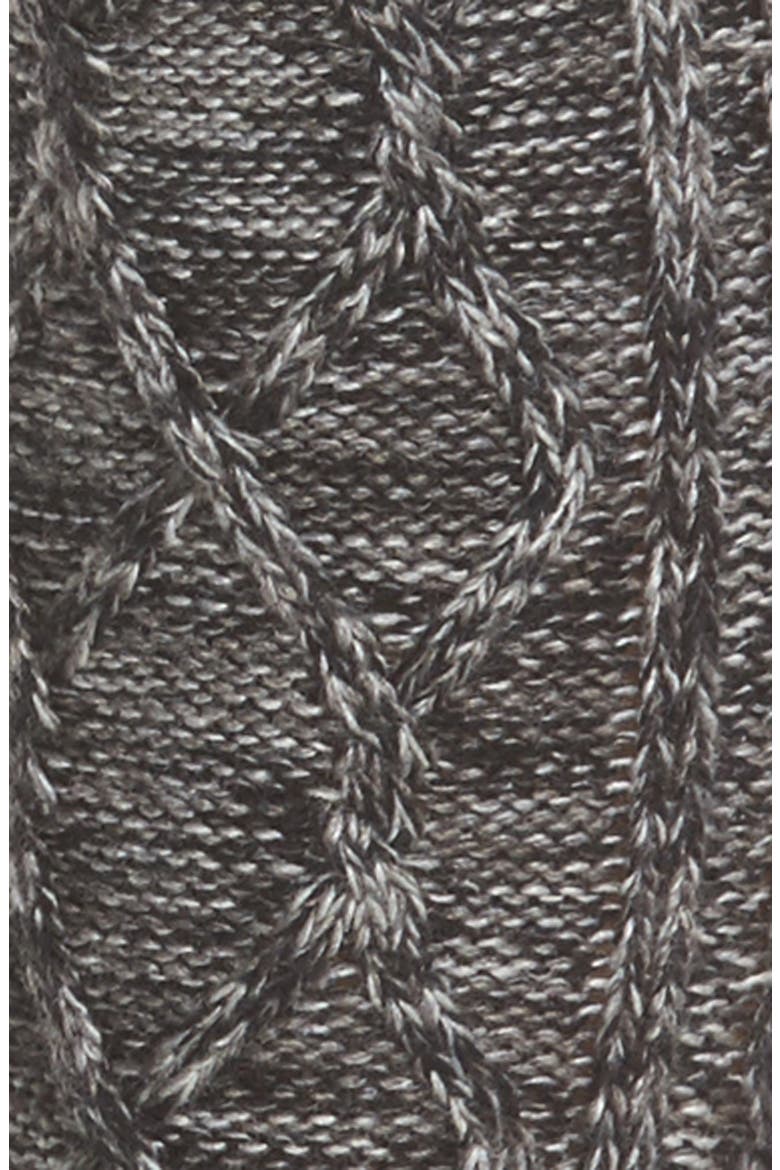 Cable Knit Over the Knee Socks, Alternate, color, CHARCOAL HEATHER