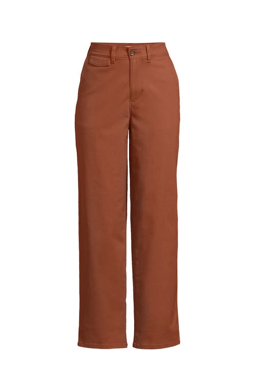Lands' End Chino High Rise Rail Straight Leg Pants In Brown