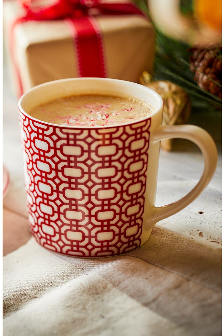 Newport Crimson Garden Gate Mug - Porcelain - Set 4, Alternate, color, RED