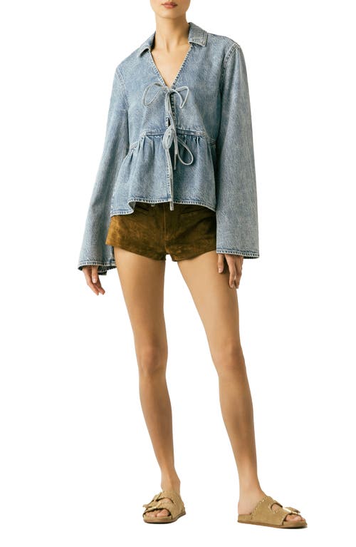 BLANKNYC BLANKNYC DENIM TIE FRONT SHIRT