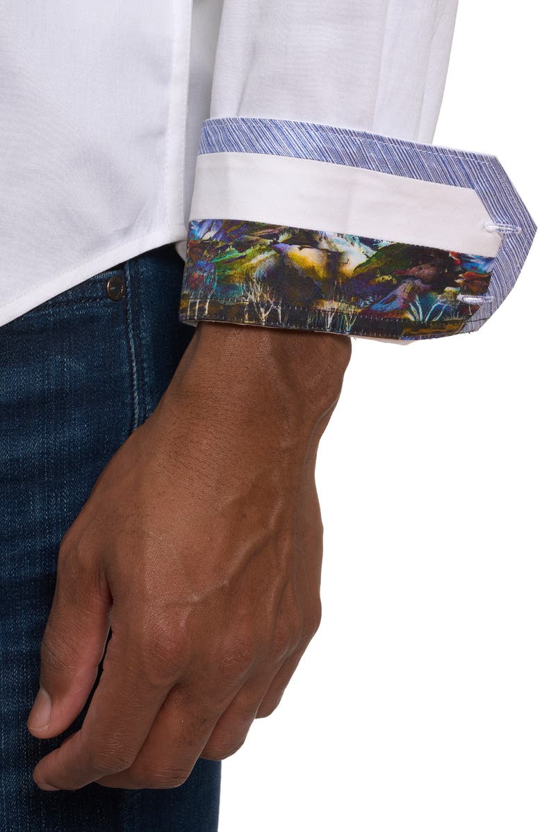 Robert Graham Après Ski Stretch Cotton Graphic Button-Up Shirt, Alternate, color, 