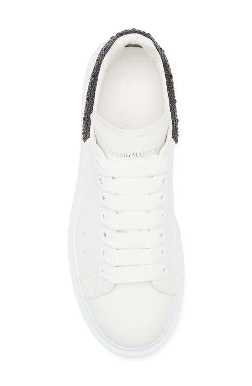 Alexander Mcqueen White Oversized Sneakers With Strass Black Spoiler In White/black/jet