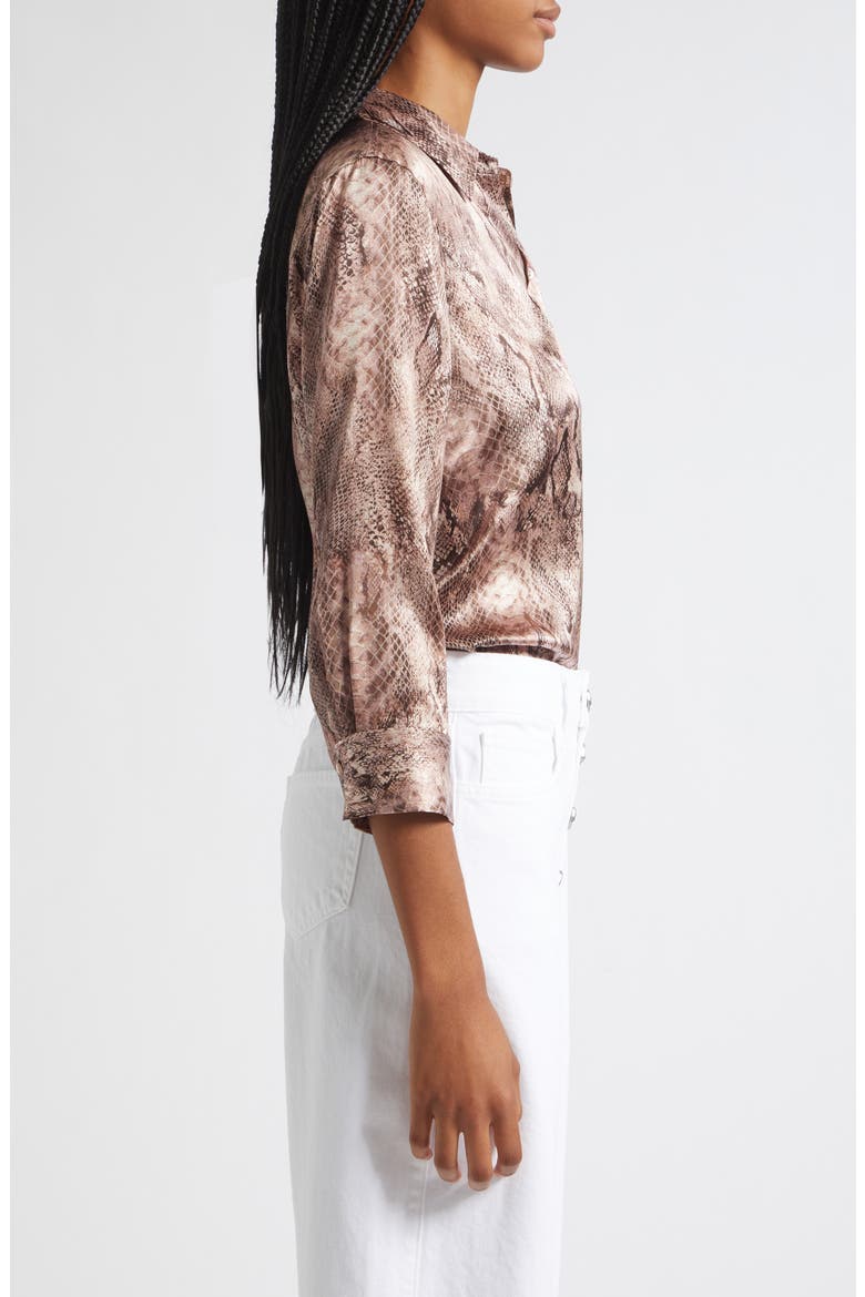 Dani Snake Print Silk Button-Up Top, Alternate, color, MV MULTI WESTERN SNAKE PRINT