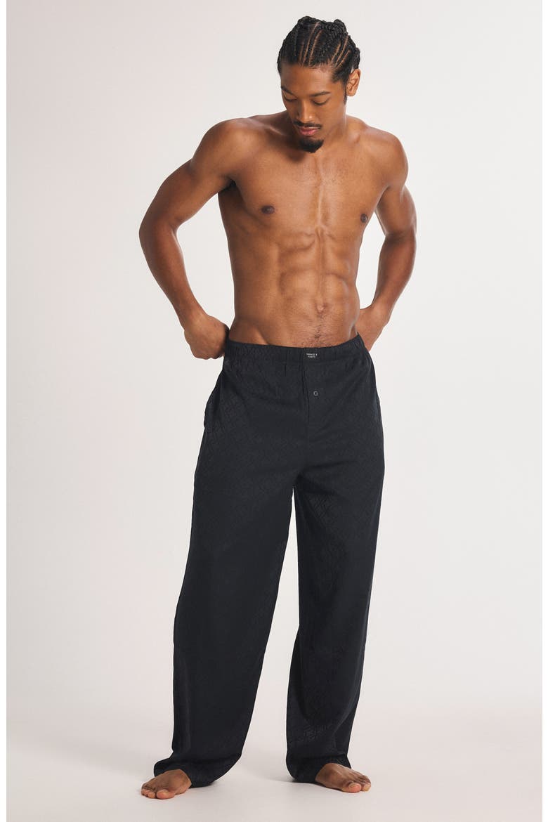 Savage X Satin Jacquard Sleep Pants, Alternate, color, BLACK CAVIAR X HATCH JACQUARD