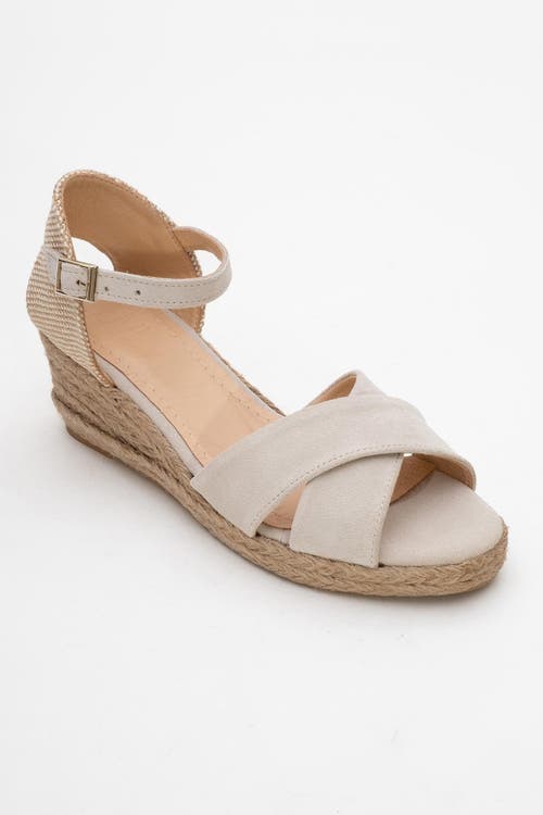 Forever & Always Shoes Miria Leather Platform Espadrille in Beige Suede Leather at Nordstrom, Size 6